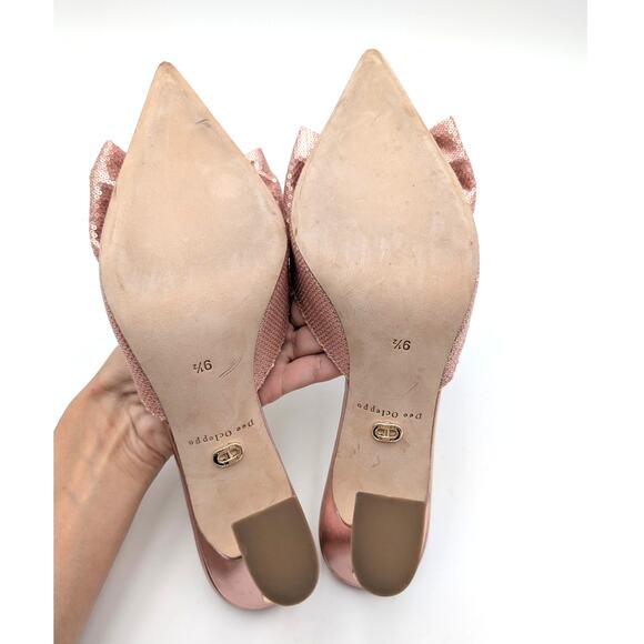 Dee Ocleppo Maldives Statin Bow Mule Pumps Women's Blush Size US9.5 EU40 - Picture 7 of 11